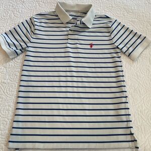 Boys Performance Striped Polo Shirt. Size small (8)